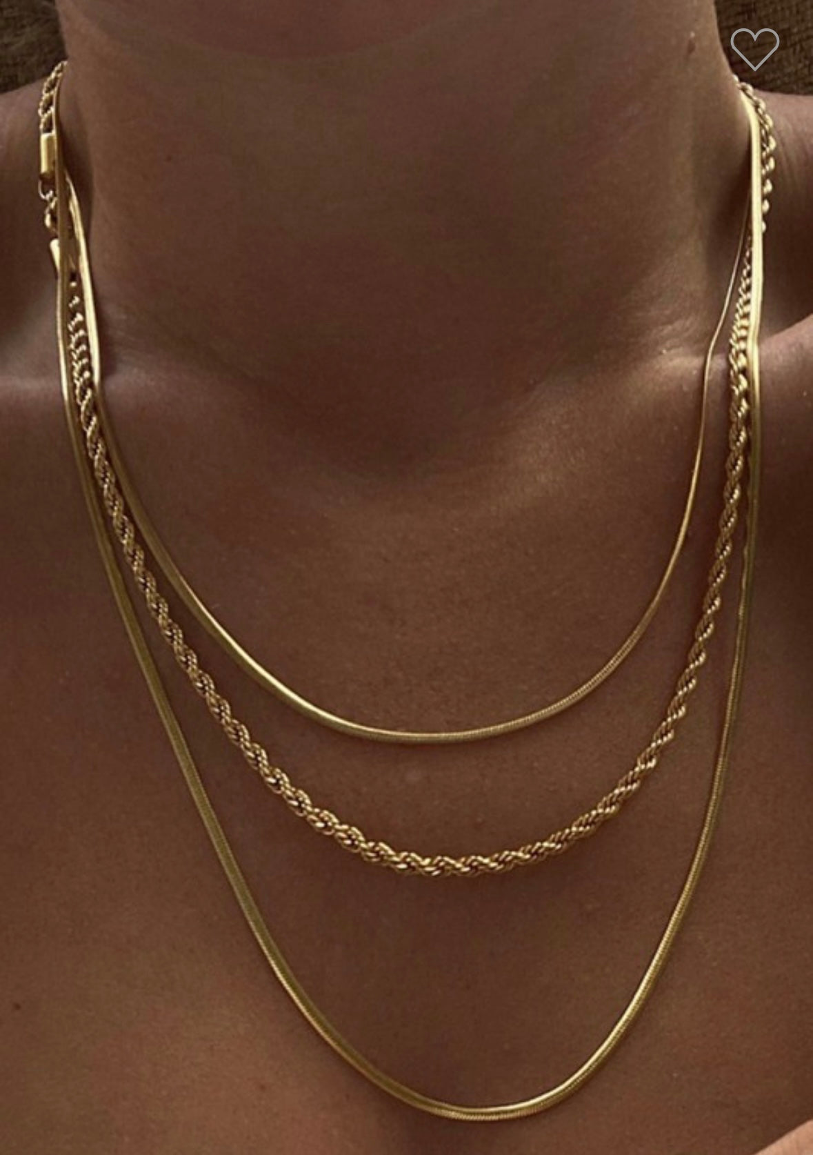 Triple Chain Gold Necklace