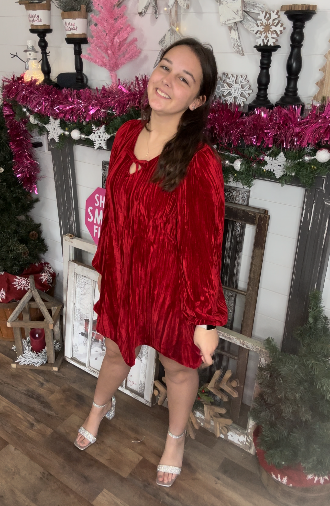 Velvet Holiday Mini Dress