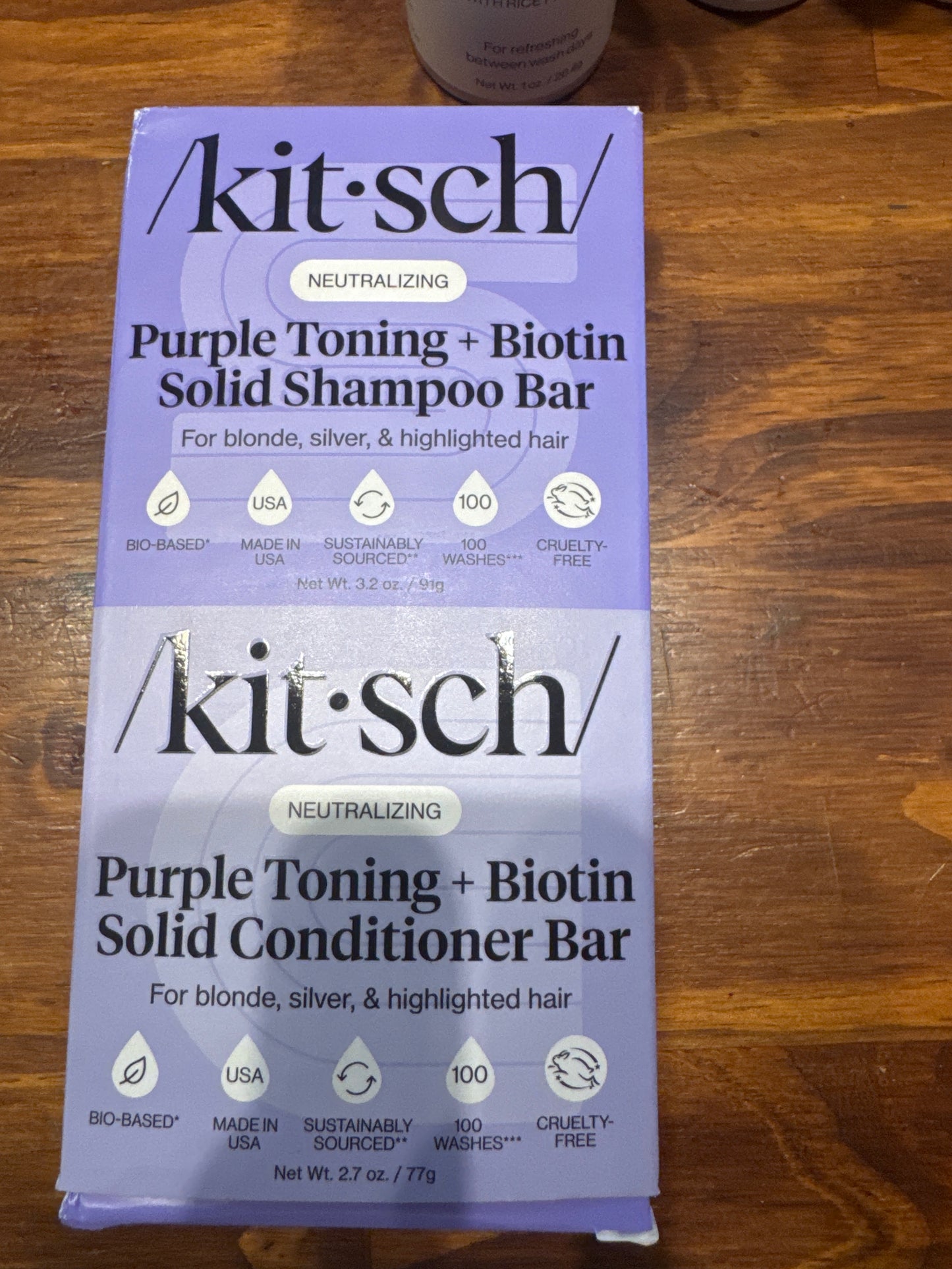 Kitsch Purple Toning+Biotin Combo Shampoo and Conditioner Bar