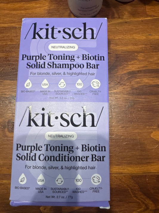 Kitsch Purple Toning+Biotin Combo Shampoo and Conditioner Bar