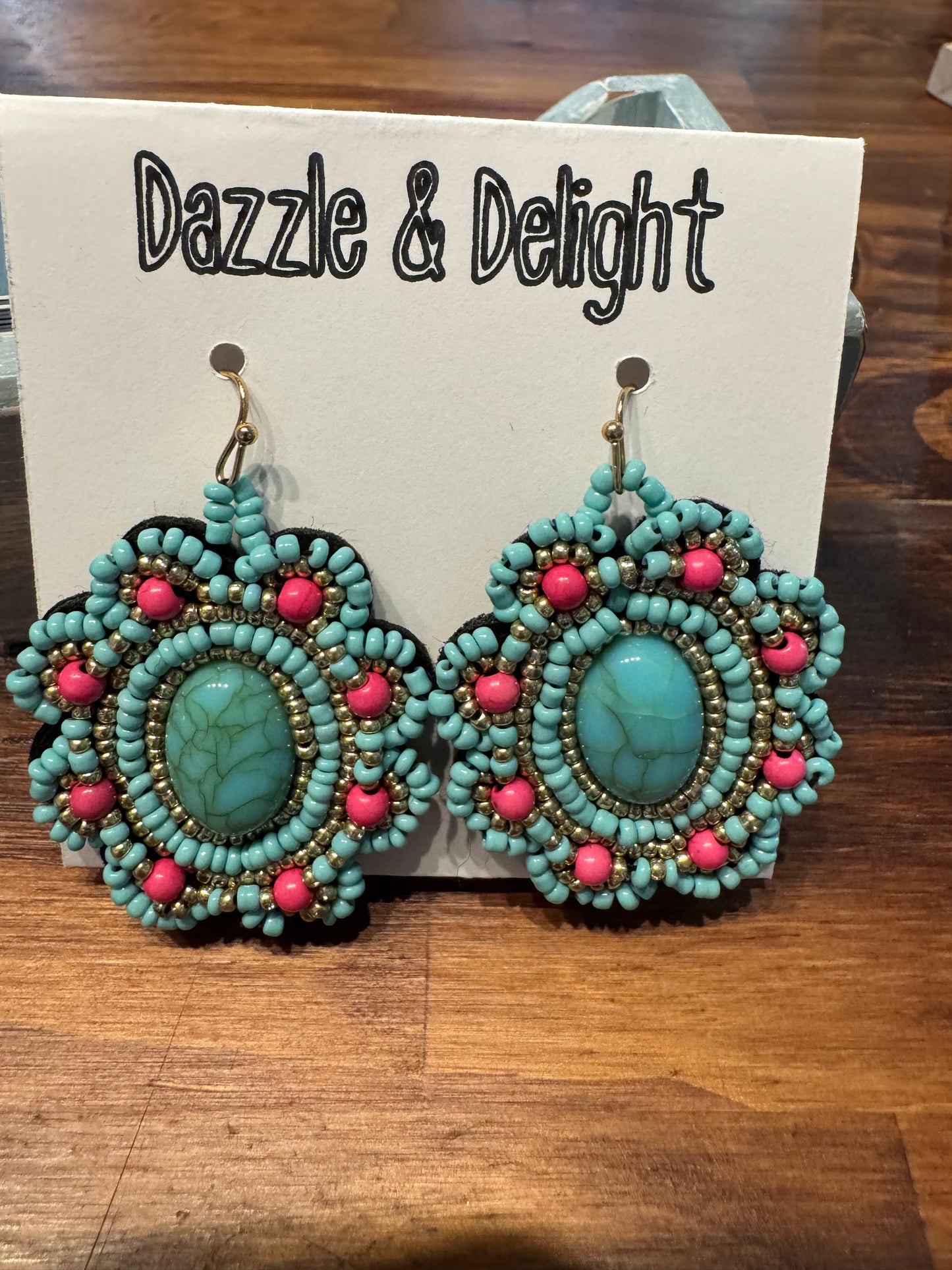 Dazzle and Delight Turquoise Medallion Earrings