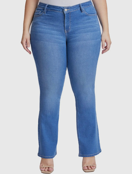 YMI Faux Pocket MR Bootcut Jeans-Plus