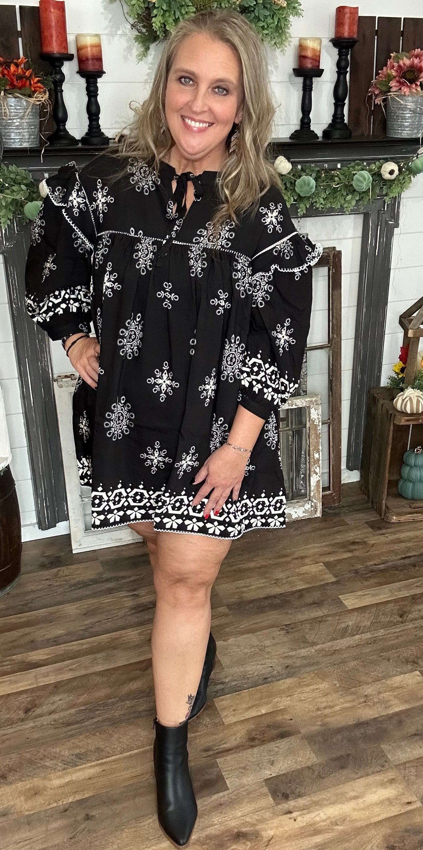 Leana Long Sleeve Babydoll Dress