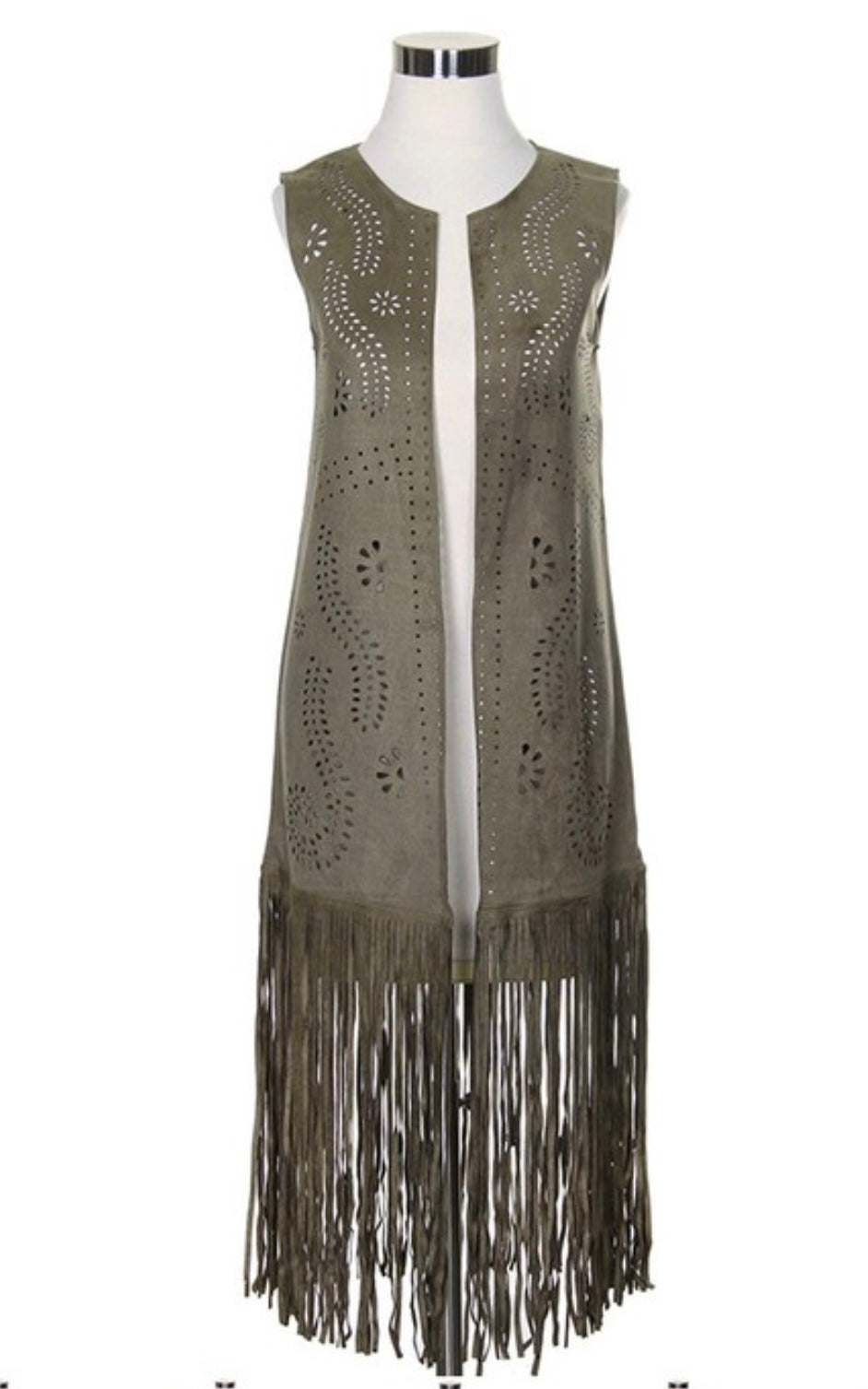 Suede Fringed Vest