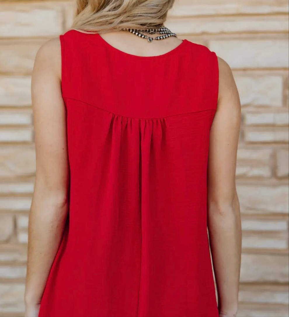 Pleat Front Tank Top