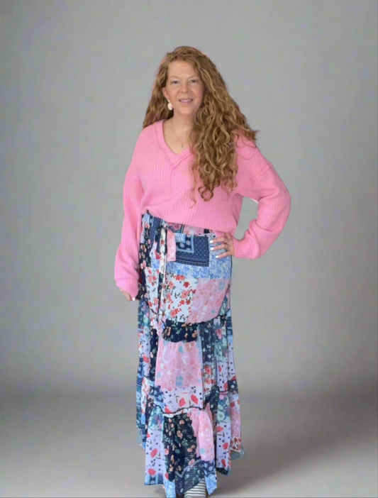 Presleigh Patchwork Maxi Skirt