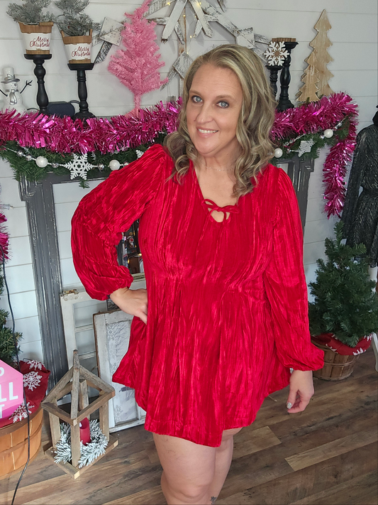 Velvet Holiday Mini Dress