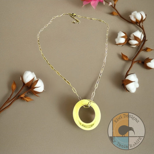 Donut Charm Paperclip Necklace - engraving included