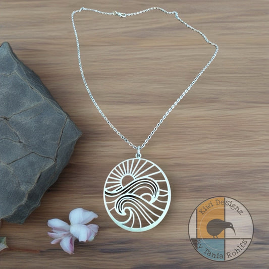 Sun and Waves pendant necklace