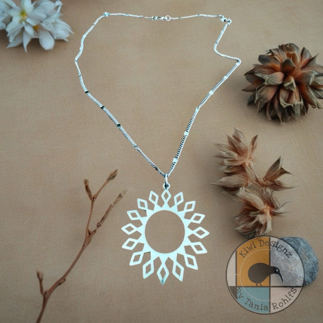 Silver Sun pendant necklace