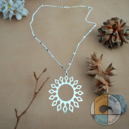 Silver Sun pendant necklace