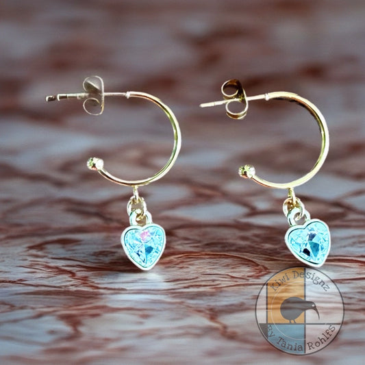 Gold Heart Sparkle hoop earrings