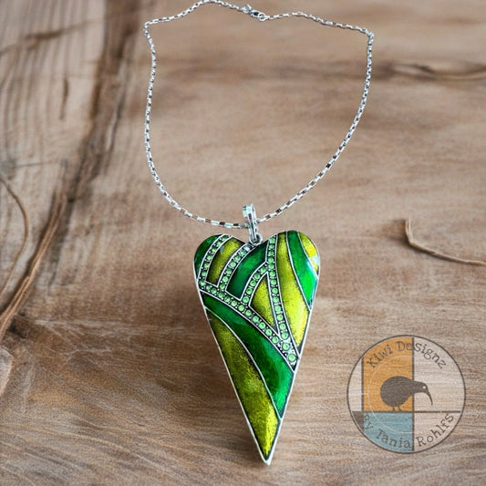 Enamel Heart pendant necklace