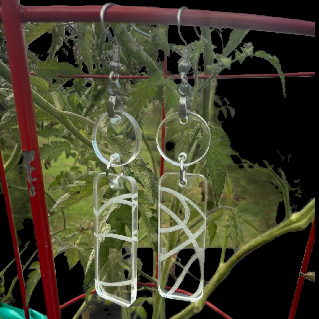 Acrylic Sports drop earrings