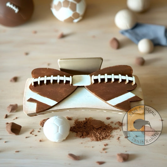 Football Claw clip and matching earrings