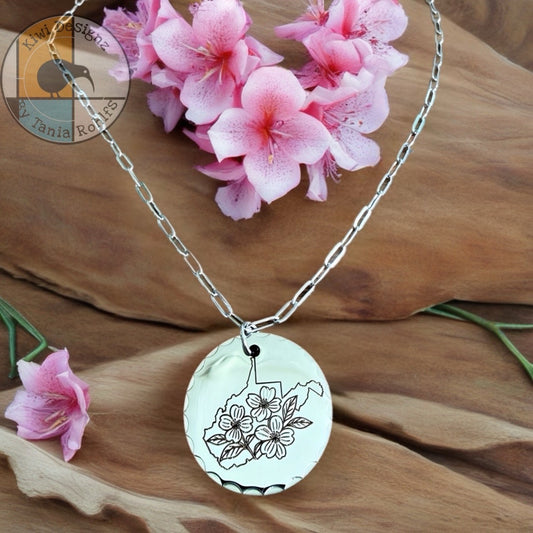 WV State necklace with state flower