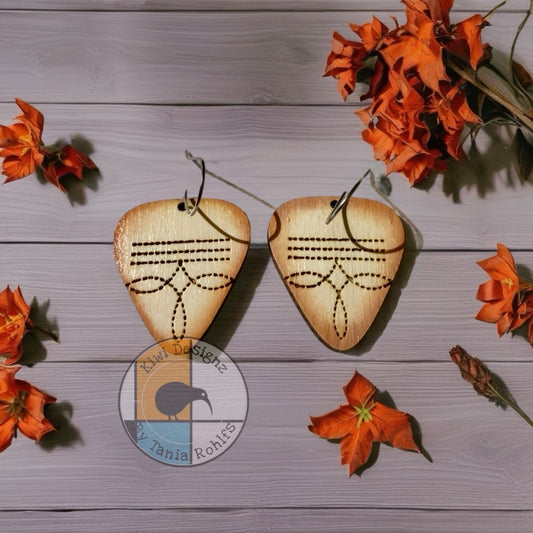 Guitar Pick Stitch drop earrings