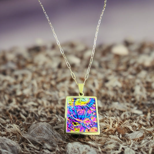 Pink Dragon Skin pendant necklace