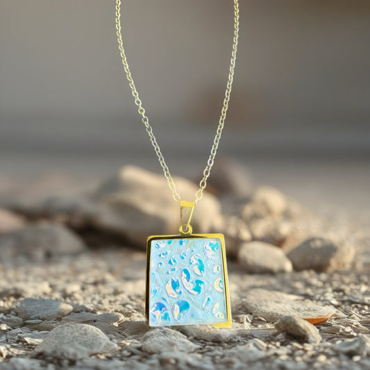 Pearly White Dragon Skin pendant necklace