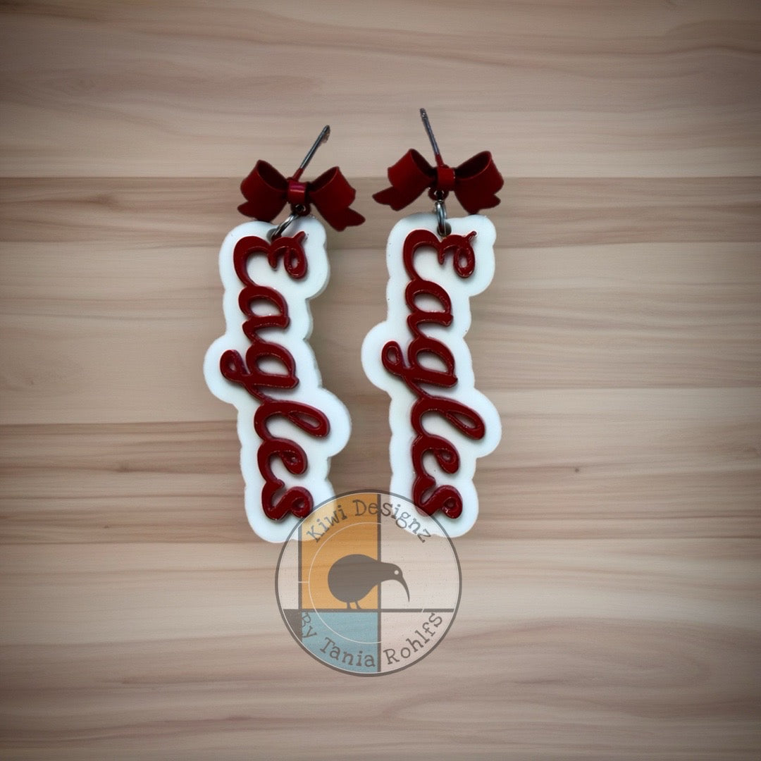 Bow top stud Eagles earrings