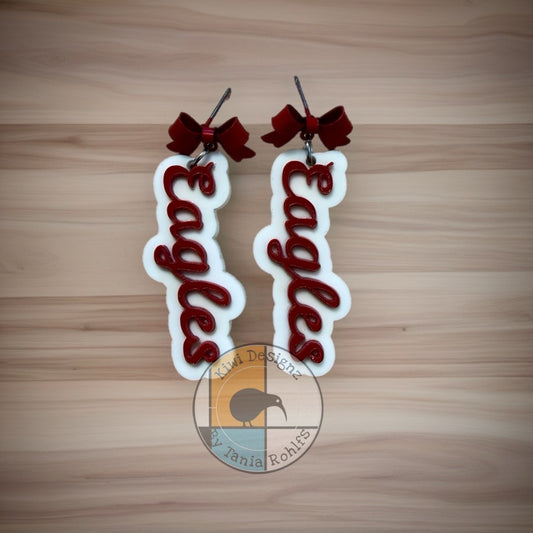 Bow top stud Eagles earrings