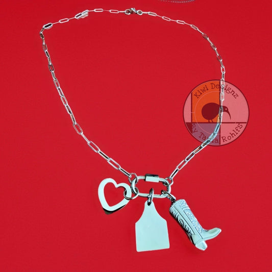 Charm Holder Necklace - Silver