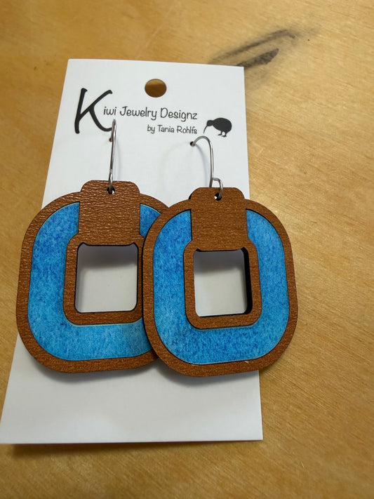Inlay Square dangle earrings