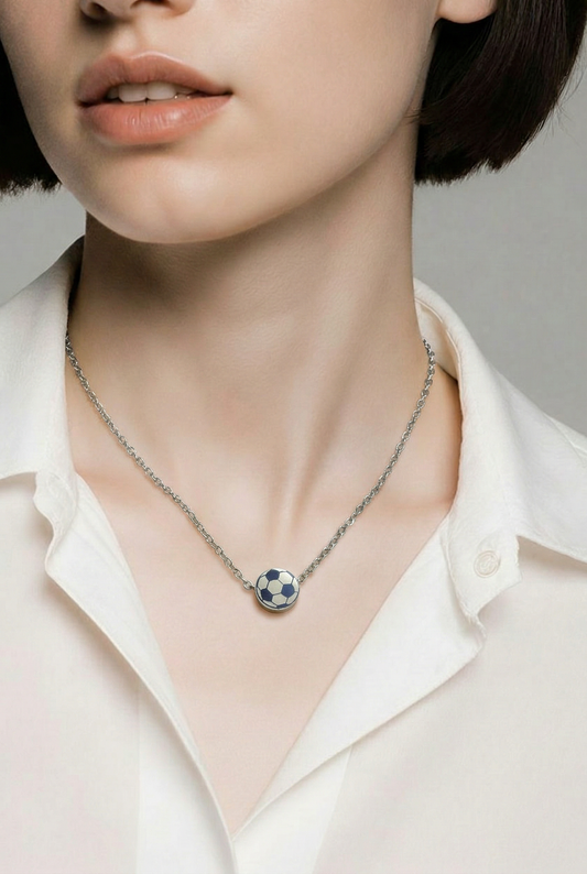 Tiny Soccer Ball necklace - Gold and Silver