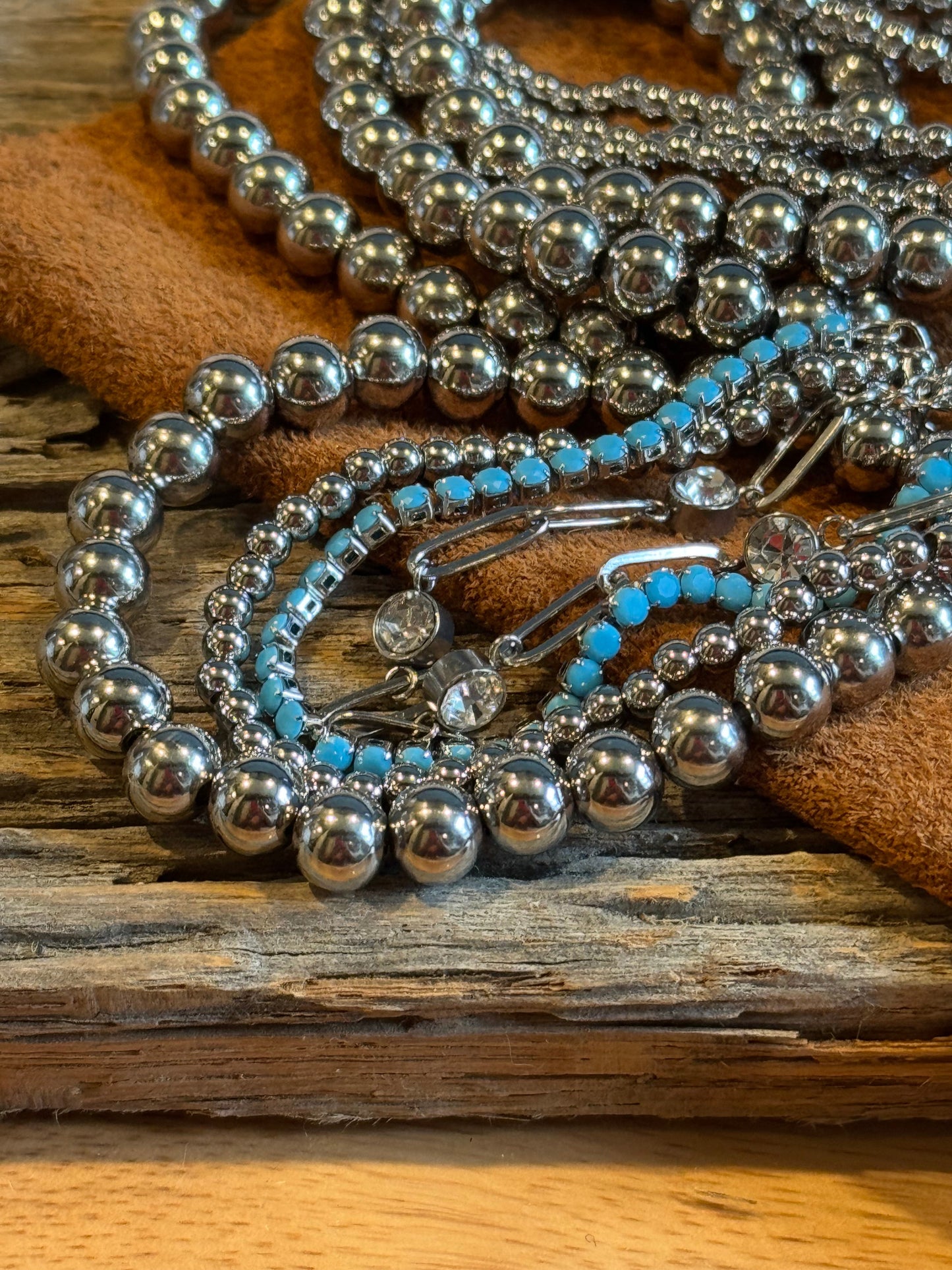 Stainless Steel Metal 4MM Beaded Stretch Bracelet