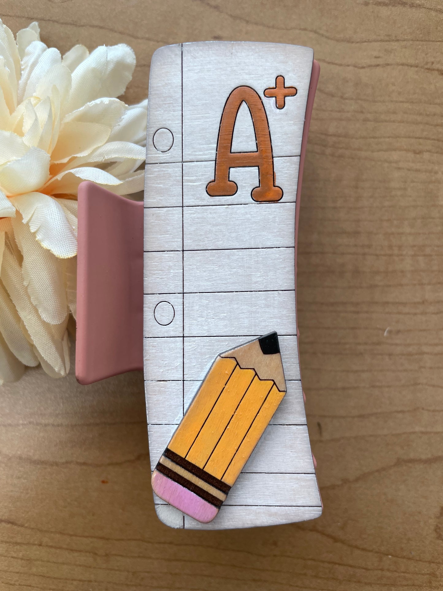 4" Wooden Teacher A+ claw clip