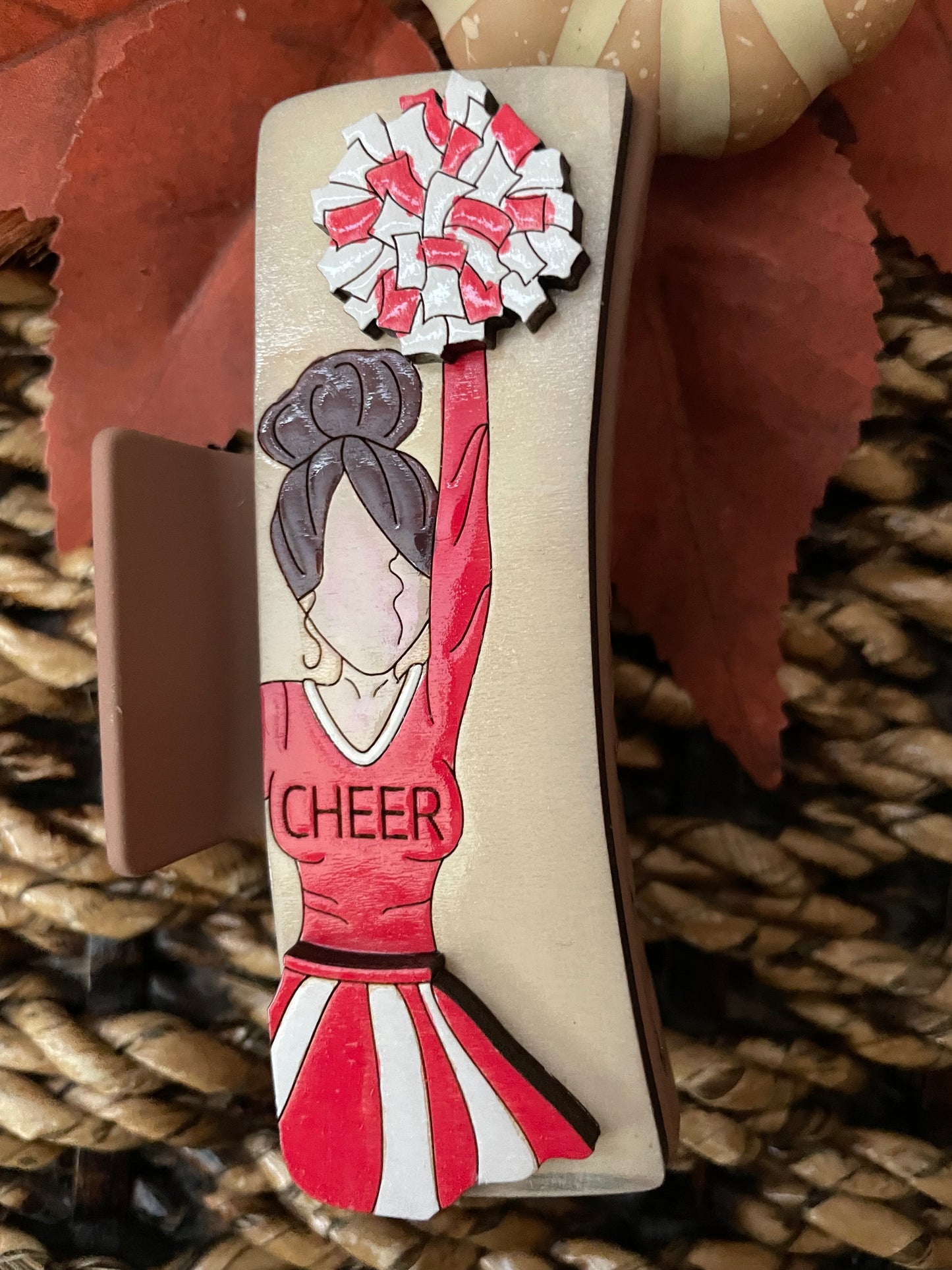 Cheer 4" hand painted claw clip