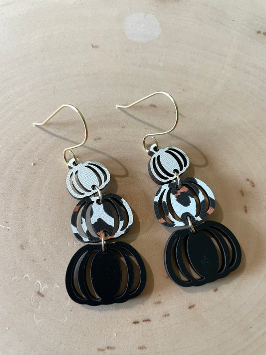 3 Pumpkin drop fall earrings