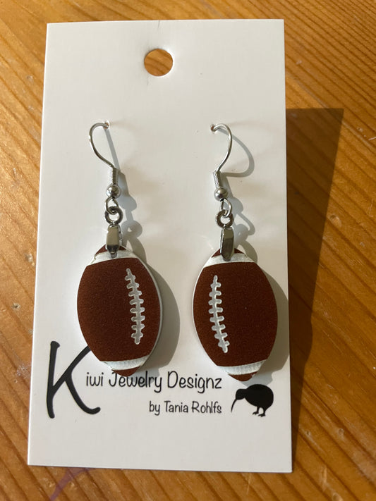 Acrylic football earrings