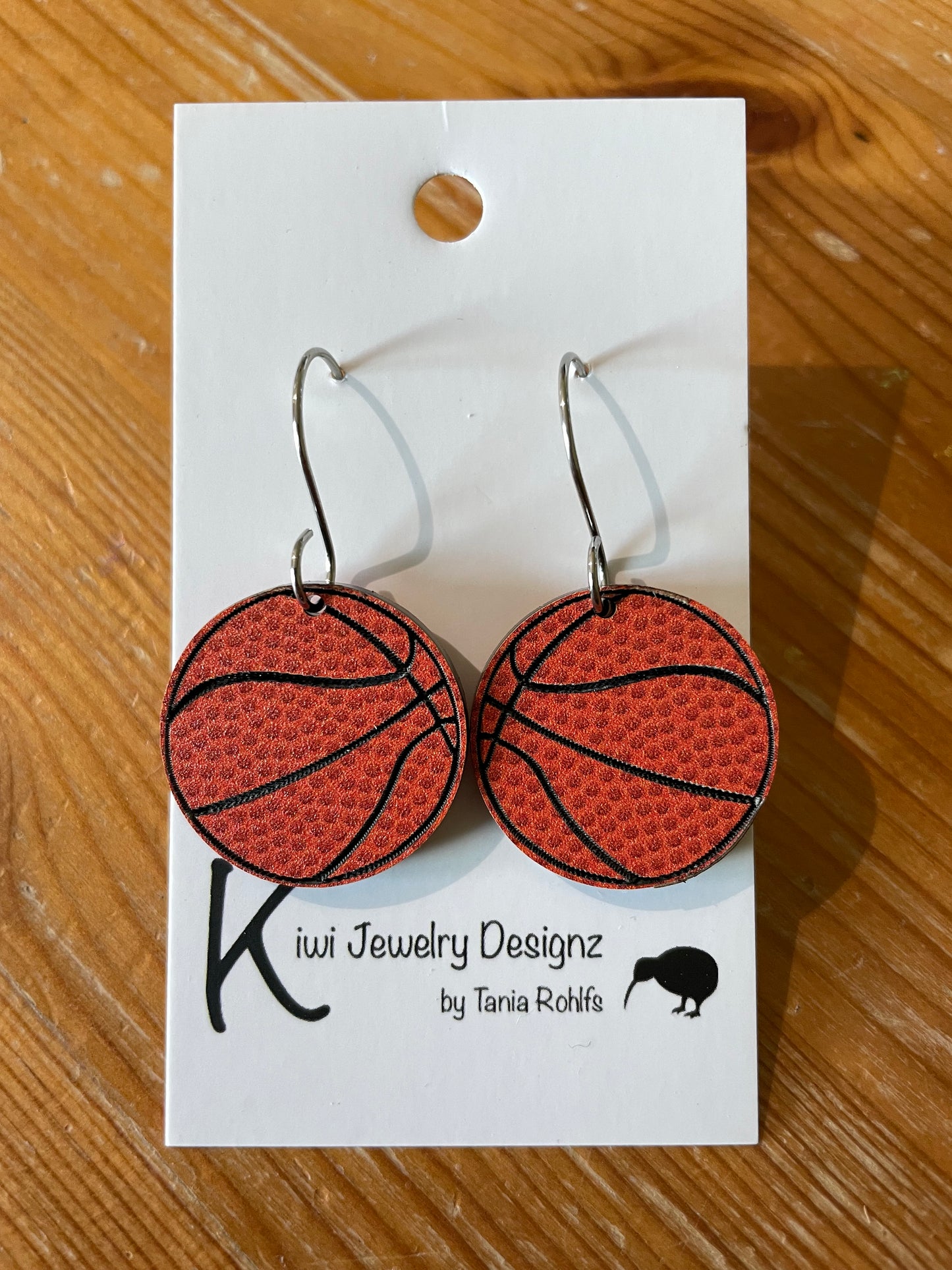 Basketball acrylic earrings