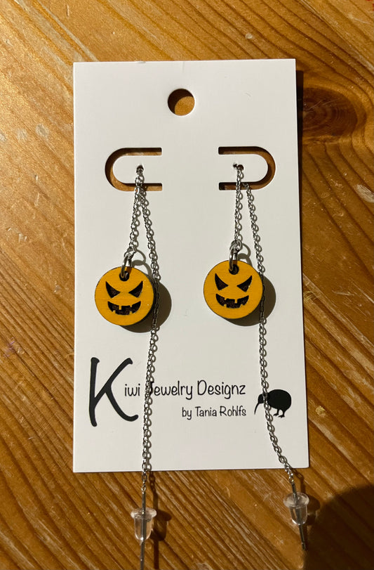 Jack o Lantern Threader earrings