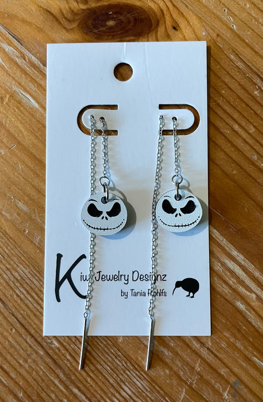 Jack Skeleton Threader earrings silver