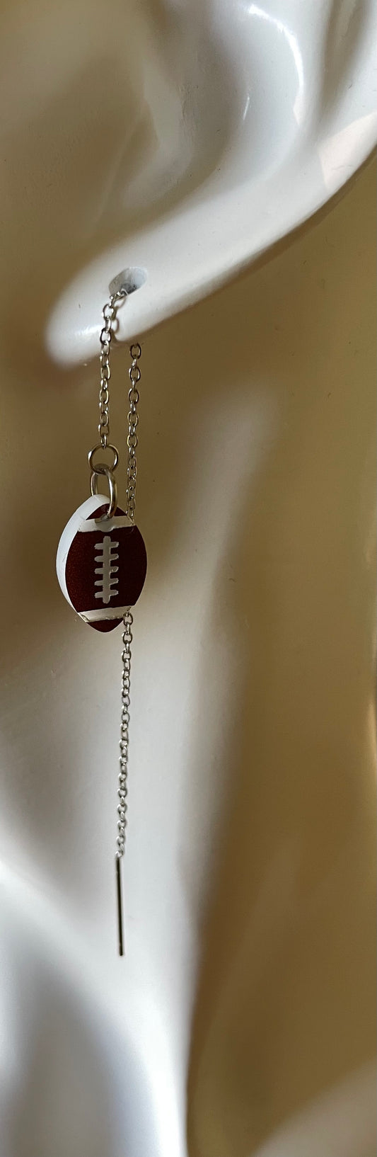 Football threader drop earrings