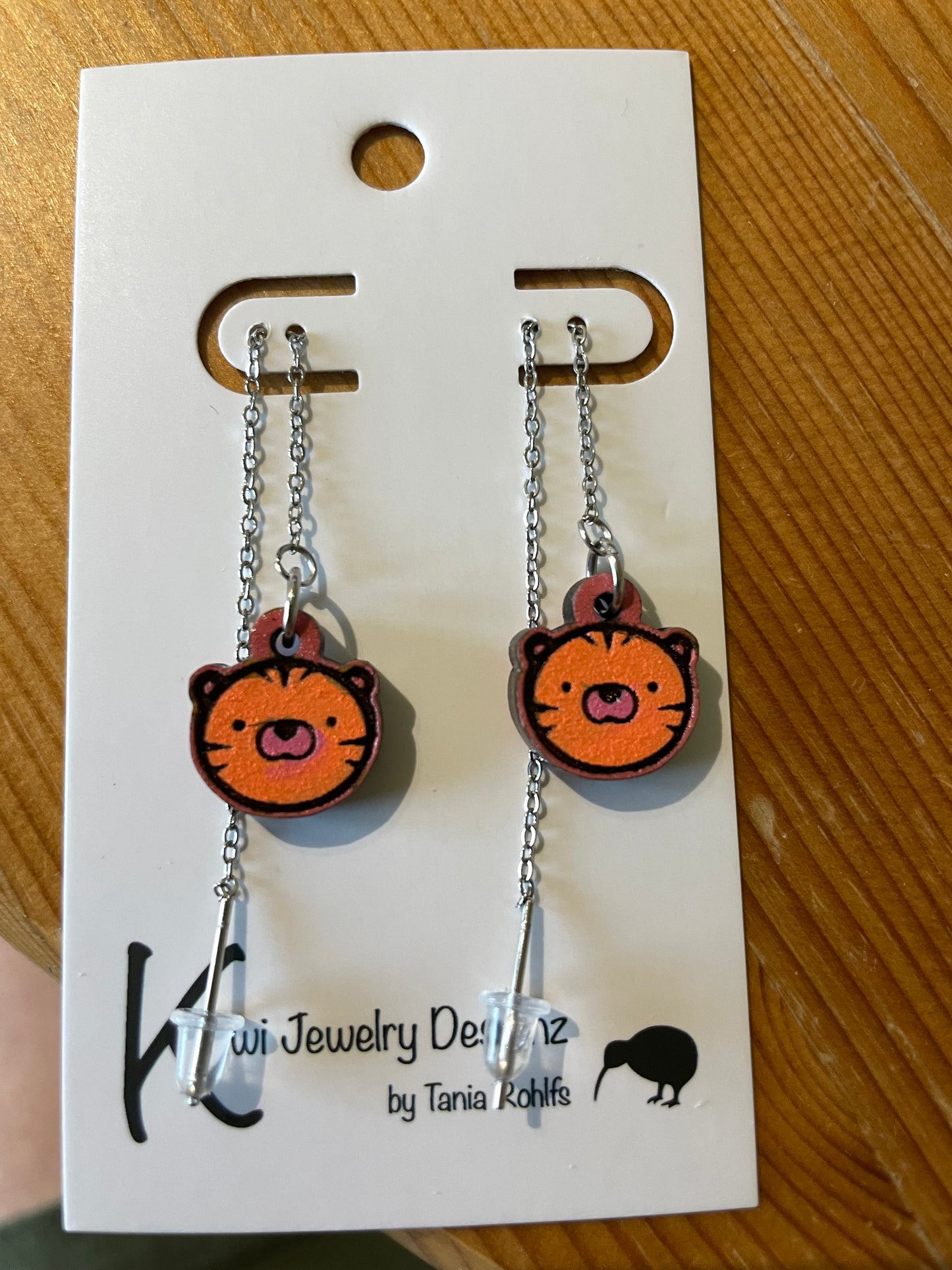 Tiger threader earrings (shorter length)