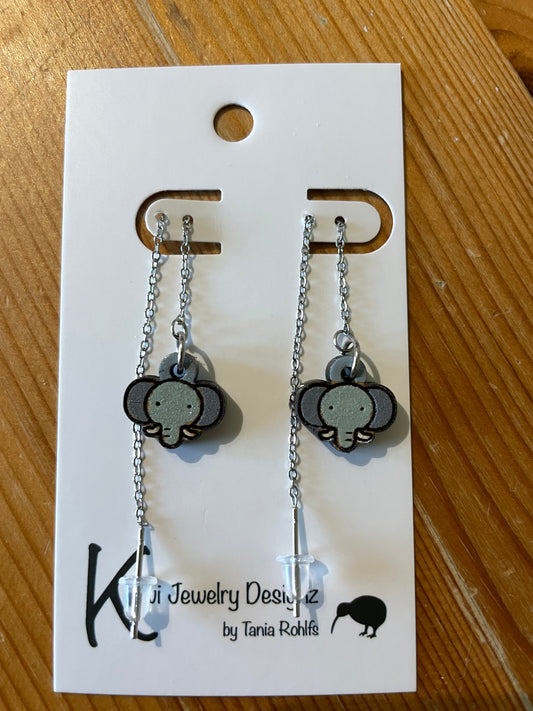 Elephant threader earrings (shorter length)