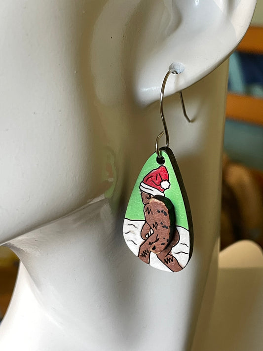 Big Foot Christmas earrings (big)