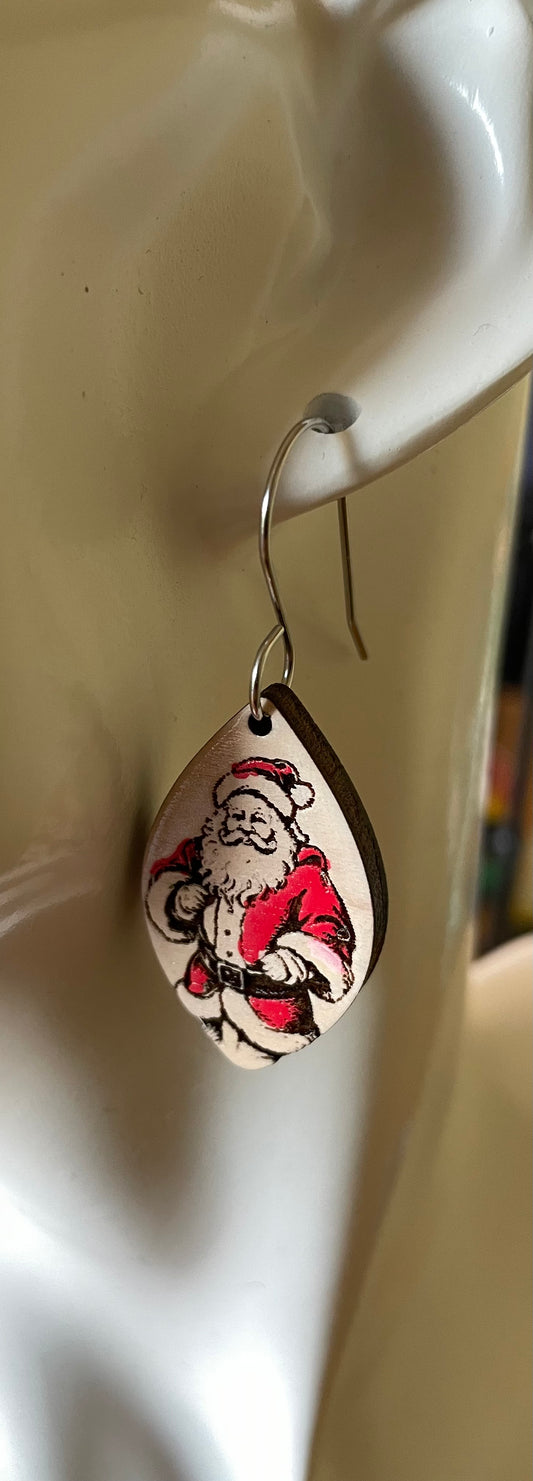 Hand Painted Santa earrings