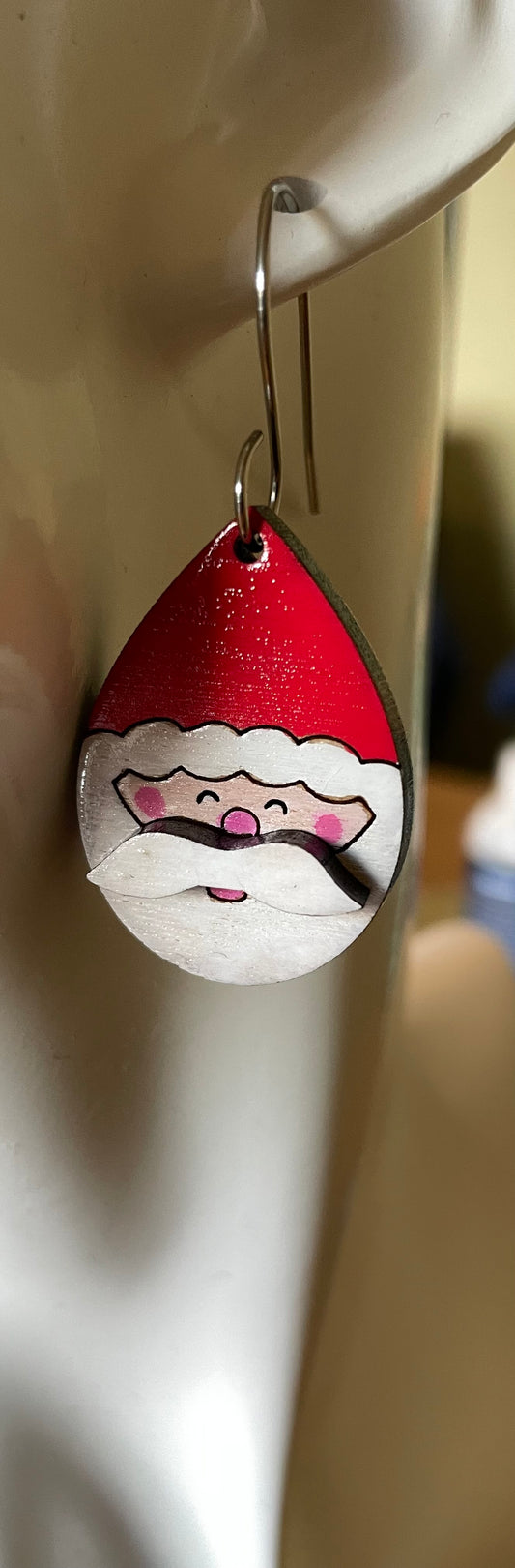 Santa Face hand painted earrings