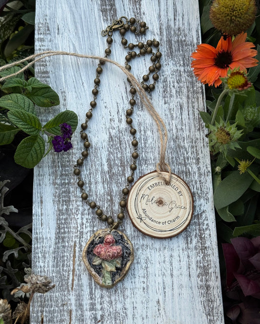 Handmade Clay Floral  Necklace