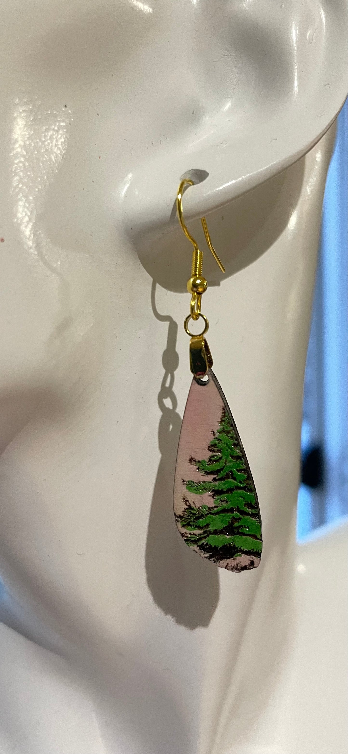 Pine Tree Wooden earring