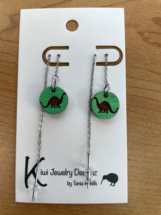 Brachiosaurus threader earrings (shorter length)