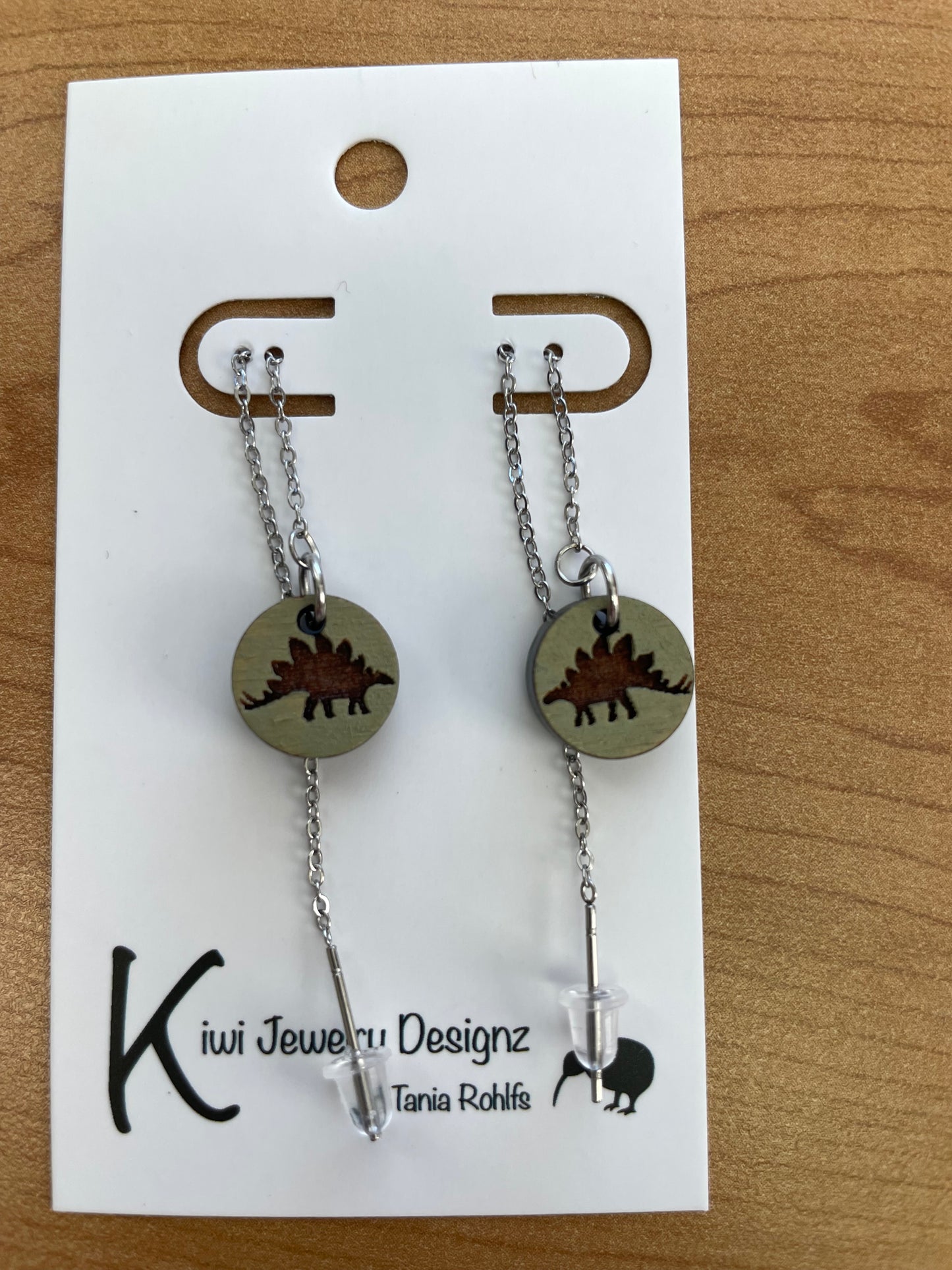 Stegosaurus threader earrings (shorter length)