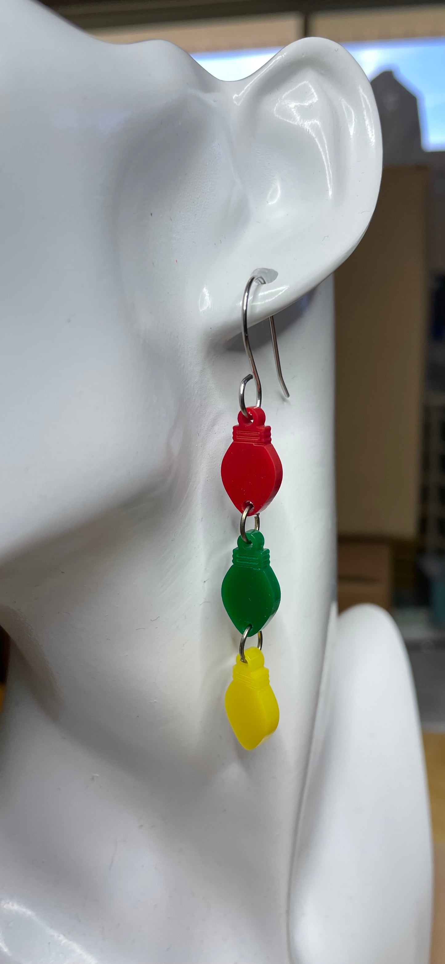 3 drop Christmas Bulb earrings