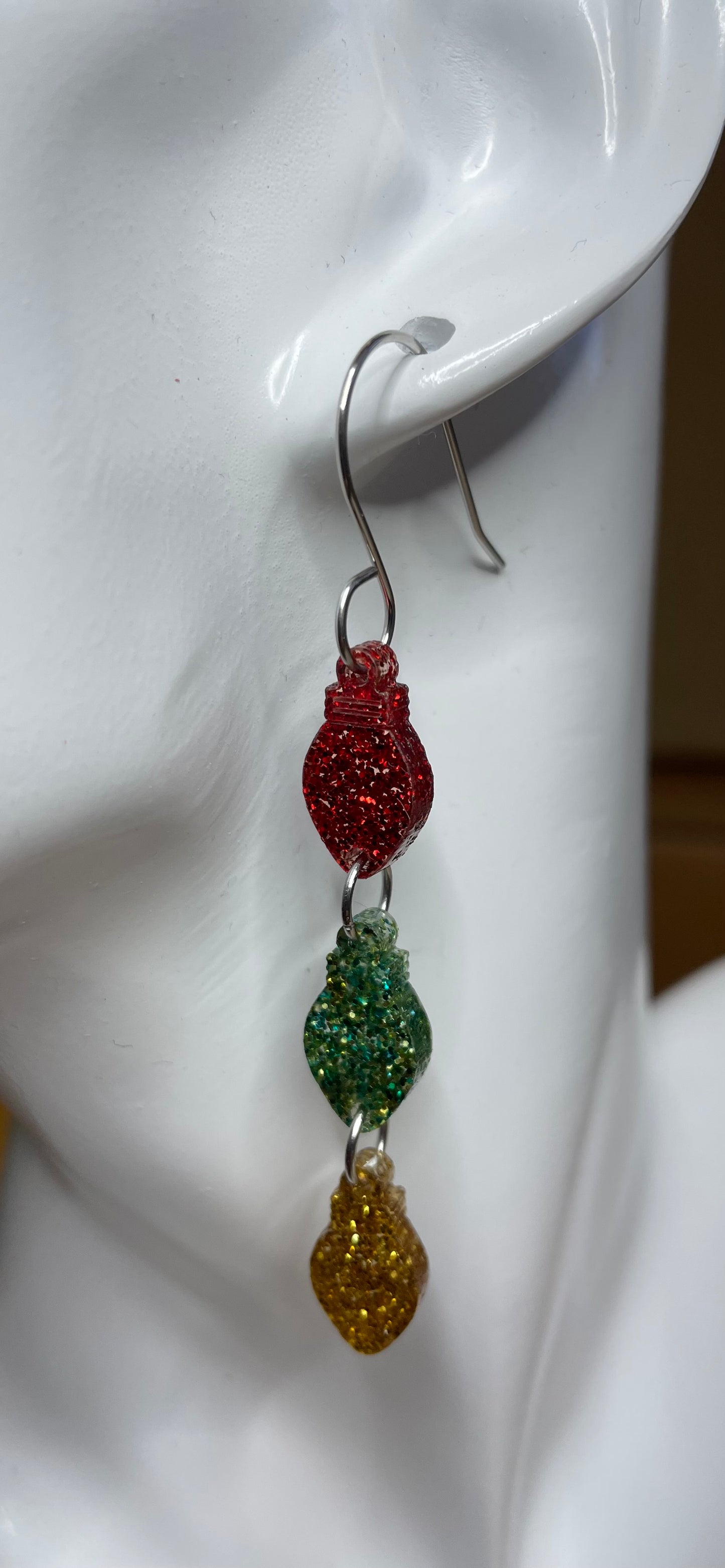 3 drop Christmas Bulb earrings