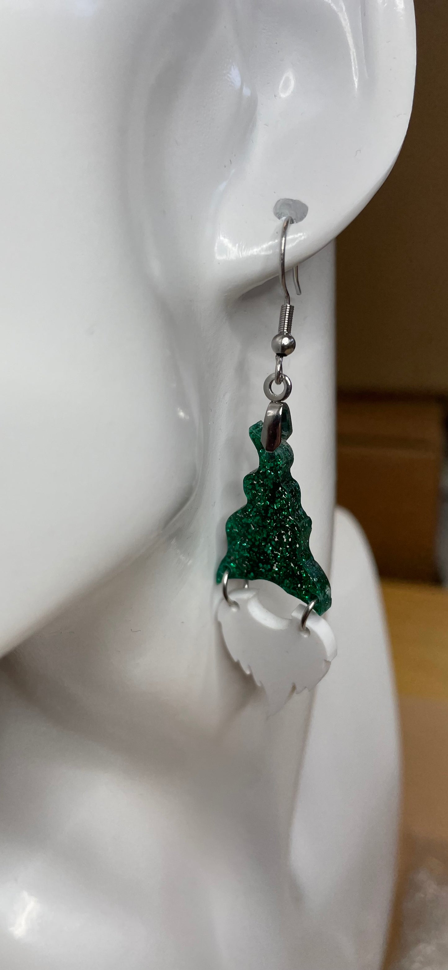 Santa Hat & Beard acrylic earrings