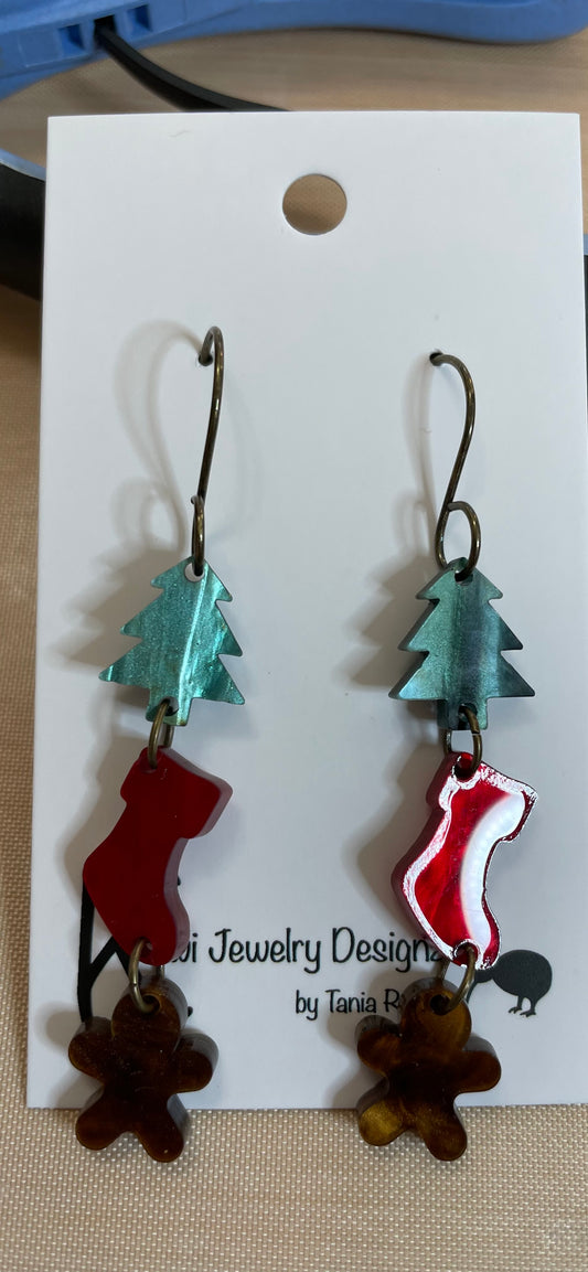 Tree/Stocking/Gingerbread Man earrings